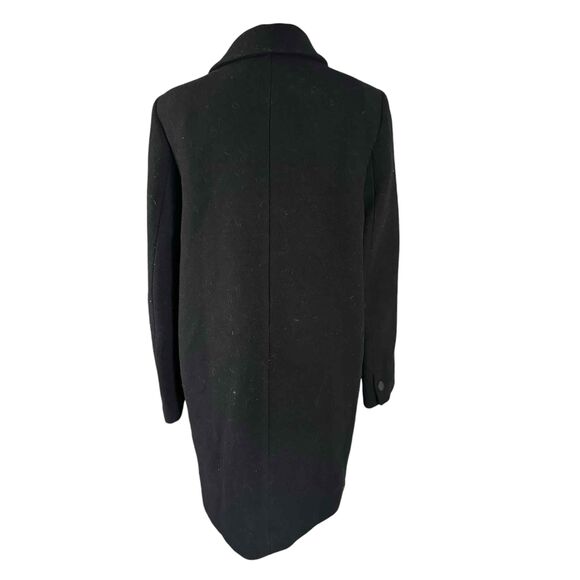 Zara Black Wool Blend Overcoat Buttoned Notched Lapel Mens Size Small - Picture 7 of 16